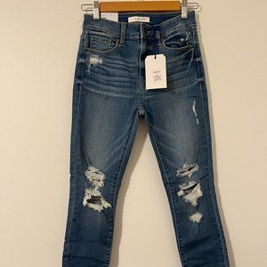 Eunina Womens Ripped Skinny Jeans